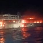 ببینید | آتش به جان کشتی فیلیپین افتاد